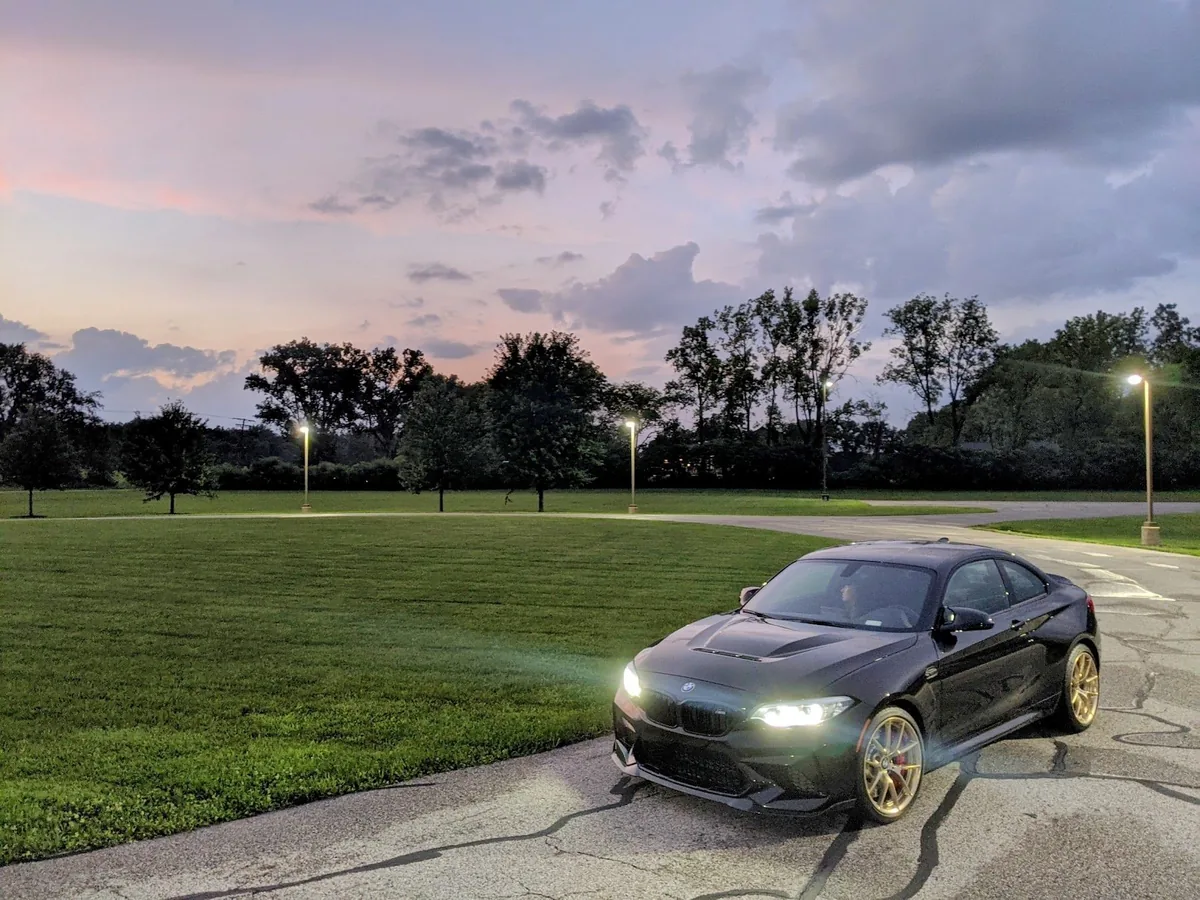 Specialty auto parked at dusk for performance service atmosphere.